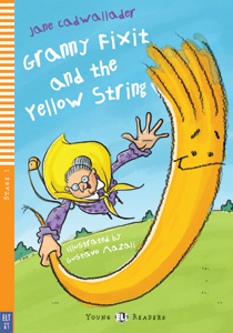 portada del libro en inglás "Granny Fixit and the yellow string",