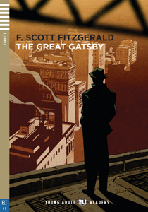 Portada de la adaptación para adultos y adolescentes del libro "The Great Gatsby" para el aprendizaaje y el perfeccionamiento del idioma inglés