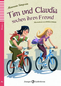 Portada del libro "Tim und Claudia suchen ihren" para aprender alemán.